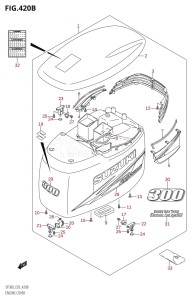 DF300Z From 30001Z-880001 (E03)  2008 drawing ENGINE COVER (K10,011)