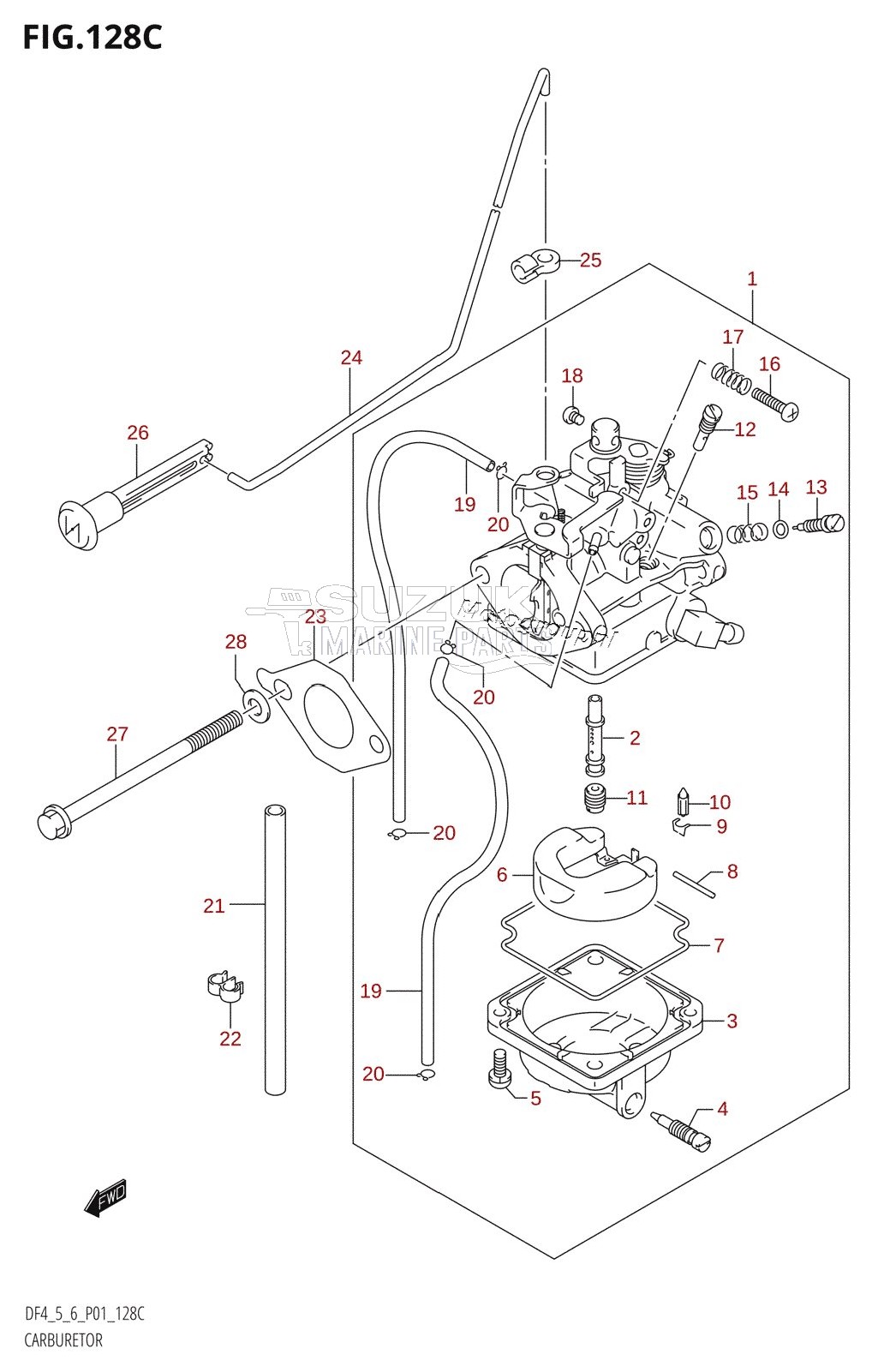 CARBURETOR ((DF4,DF5):(K5,K6,K7,K8,K9,K10,011),DF6:(K4,K5,K6,K7,K8,K9,K10,011))