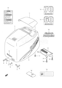 DF 70 drawing Engine Cover (2003-2008)