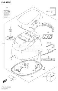 11503F-610001 (2016) 115hp E01 E03 E11 E40-Gen. Export1 and 2 USA (DF115AT) DF115A drawing ENGINE COVER (DF115AST:E03)