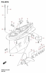 DF200A From 20003F-810001 (E01 E40)  2018 drawing GEAR CASE (DF200AT)