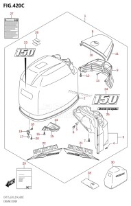 DF150 From 15002F-410001 (E01 E40)  2014 drawing ENGINE COVER ((DF150T,DF150Z):E40)