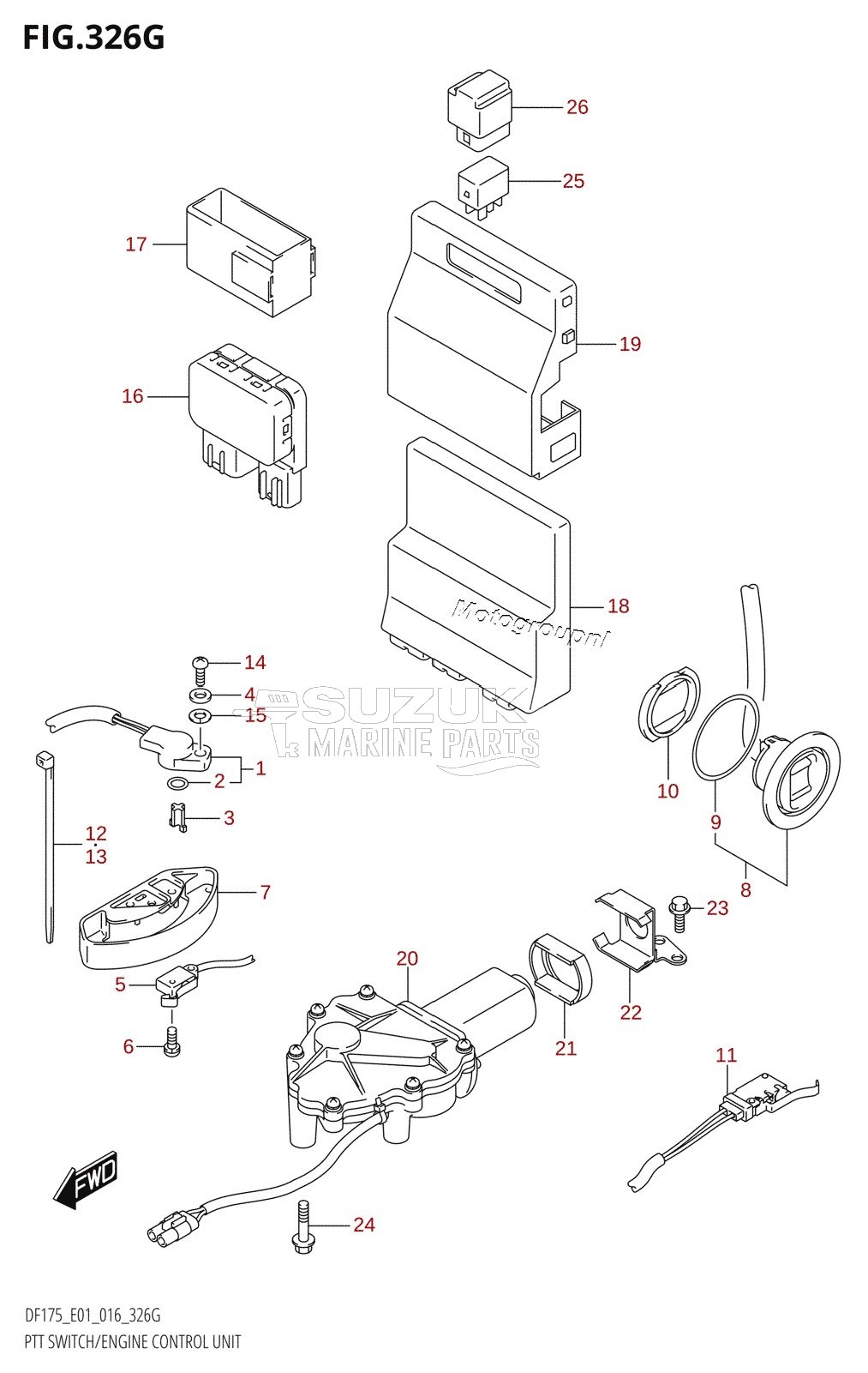 PTT SWITCH /​ ENGINE CONTROL UNIT (DF150ZG:E01)