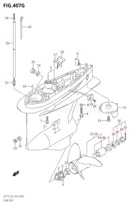 DF175T From 17502F-410001 (E01 E40)  2014 drawing GEAR CASE (DF150ZG:E01)