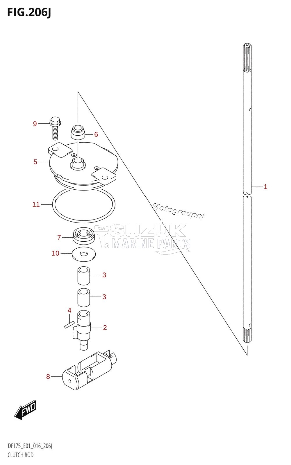 CLUTCH ROD (DF175T:E01)