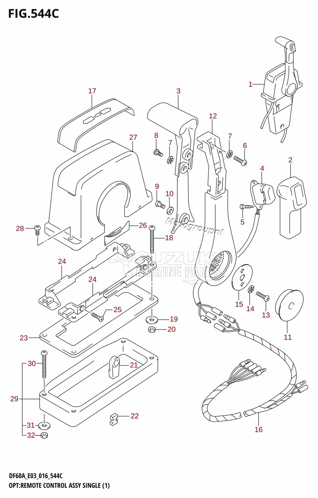 OPT:REMOTE CONTROL ASSY SINGLE (1) (DF60AVT:E03)