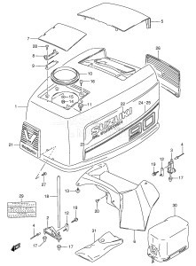 DT90 From 09001-031001 ()  2000 drawing ENGINE COVER (DT90)