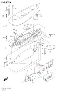 DF250A From 25003P-510001 (E01 E40)  2015 drawing GEAR CASE