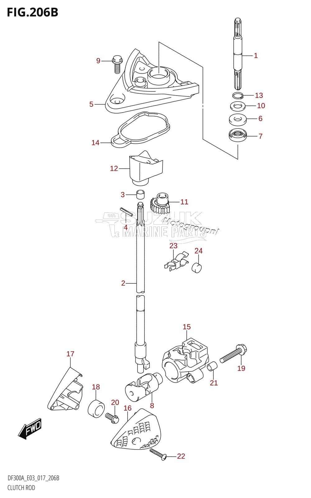 CLUTCH ROD (DF250A:E03)