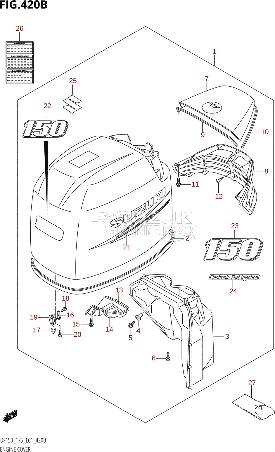 ENGINE COVER ((DF150T,DF150WT,DF150Z):(K10,011))