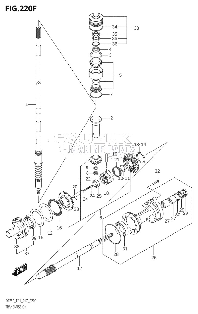 TRANSMISSION (DF225T:E40)