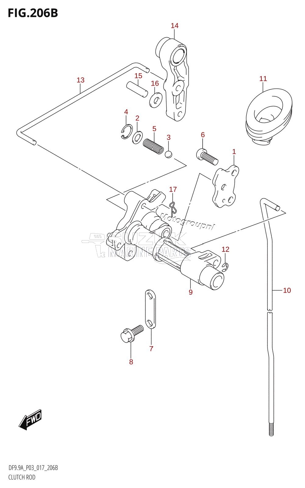 CLUTCH ROD (DF8AR:P03)