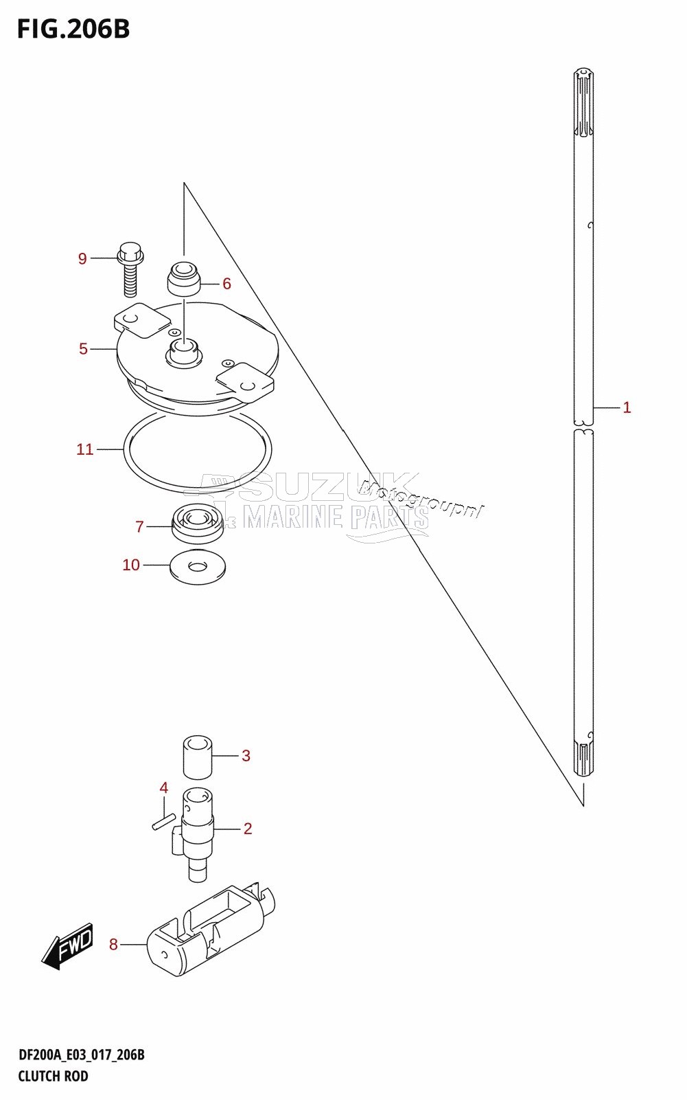 CLUTCH ROD (DF200AST:E03)