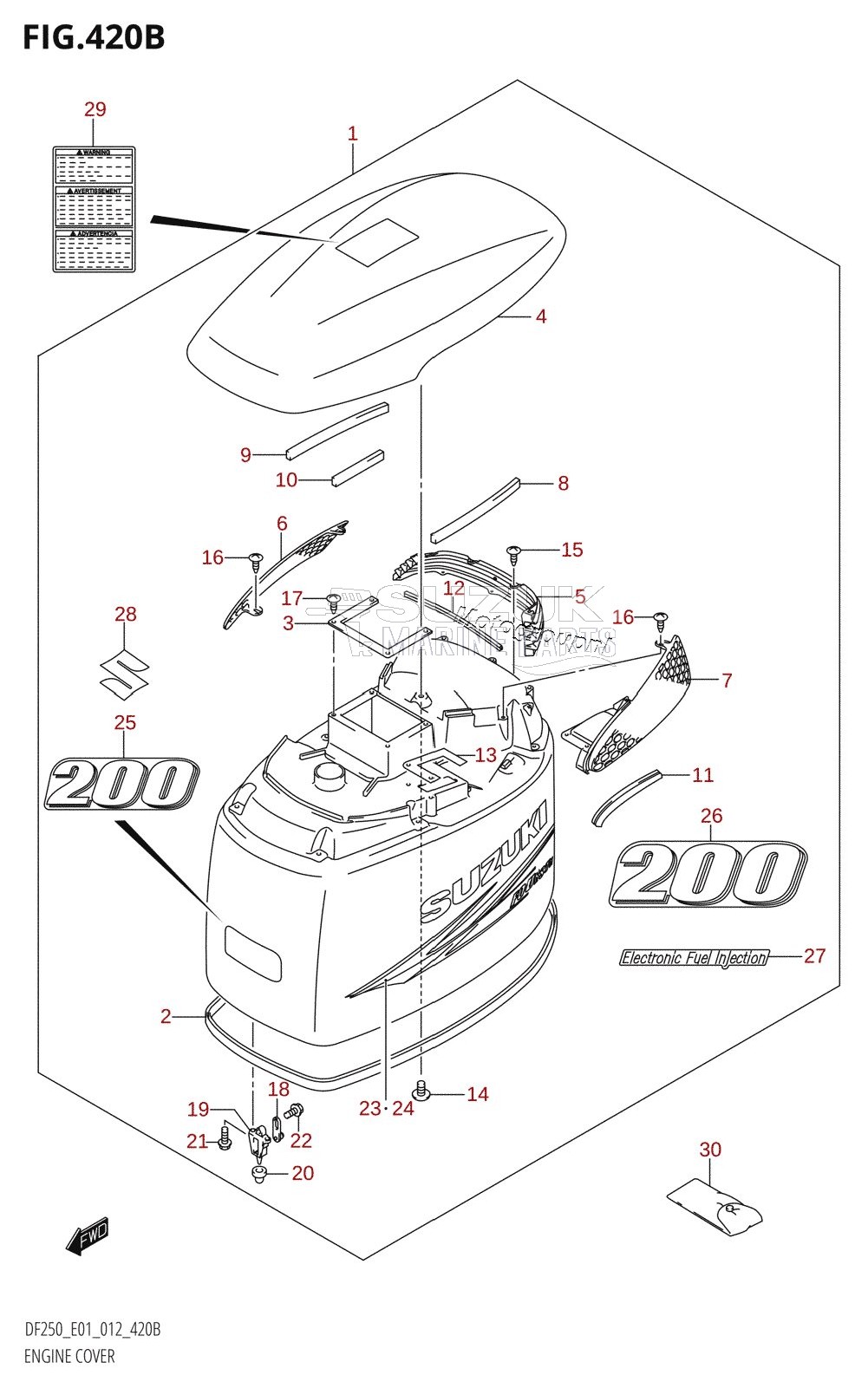 ENGINE COVER (DF200T:E40)