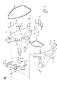 Outboard DF 9.9A drawing Side Cover - w/Remote Control