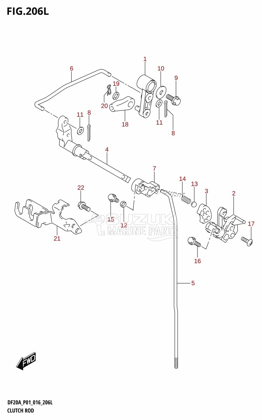 CLUTCH ROD (DF20AT:P01)