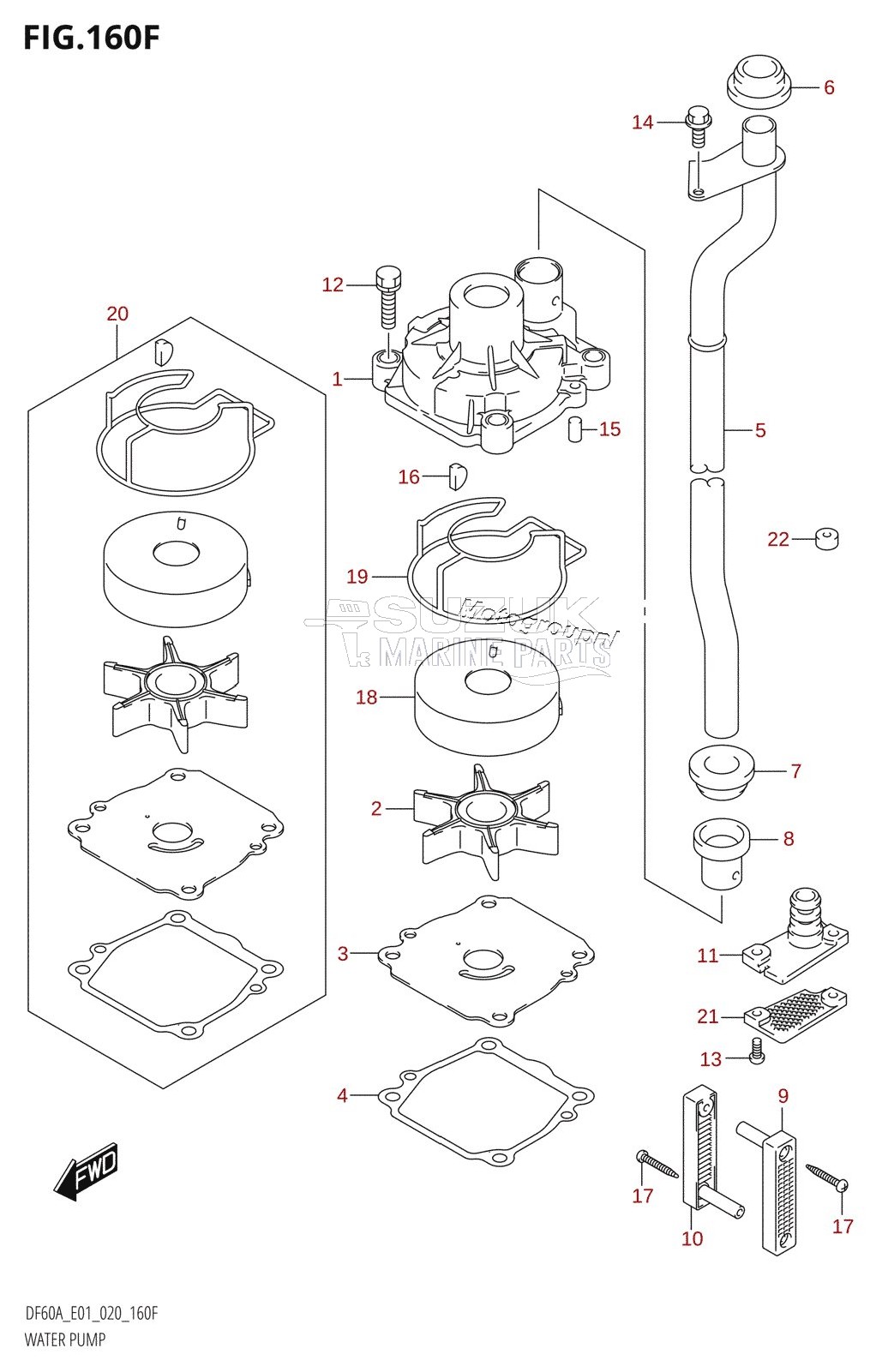 WATER PUMP (DF50AVTH:E01,DF40ASVT)