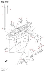 DF175ZG From 17502Z-410001 (E03)  2014 drawing GEAR CASE (DF150TG:E03)