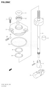 14001Z-880001 (2008) 140hp E01 E40-Gen. Export 1 - Costa Rica (DF140WZK8  DF140ZK8) DF140 drawing CLUTCH ROD (DF140Z,DF140WZ)