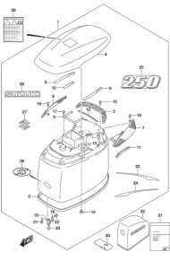 Outboard DF 250 drawing Engine Cover (Matte Black) DF 250S