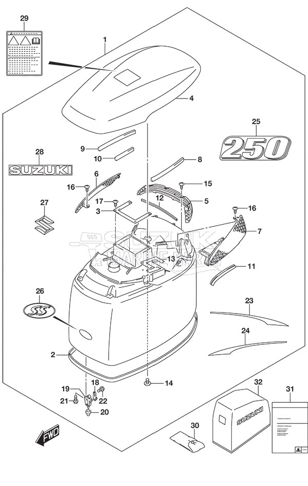 Engine Cover (Matte Black) DF 250S