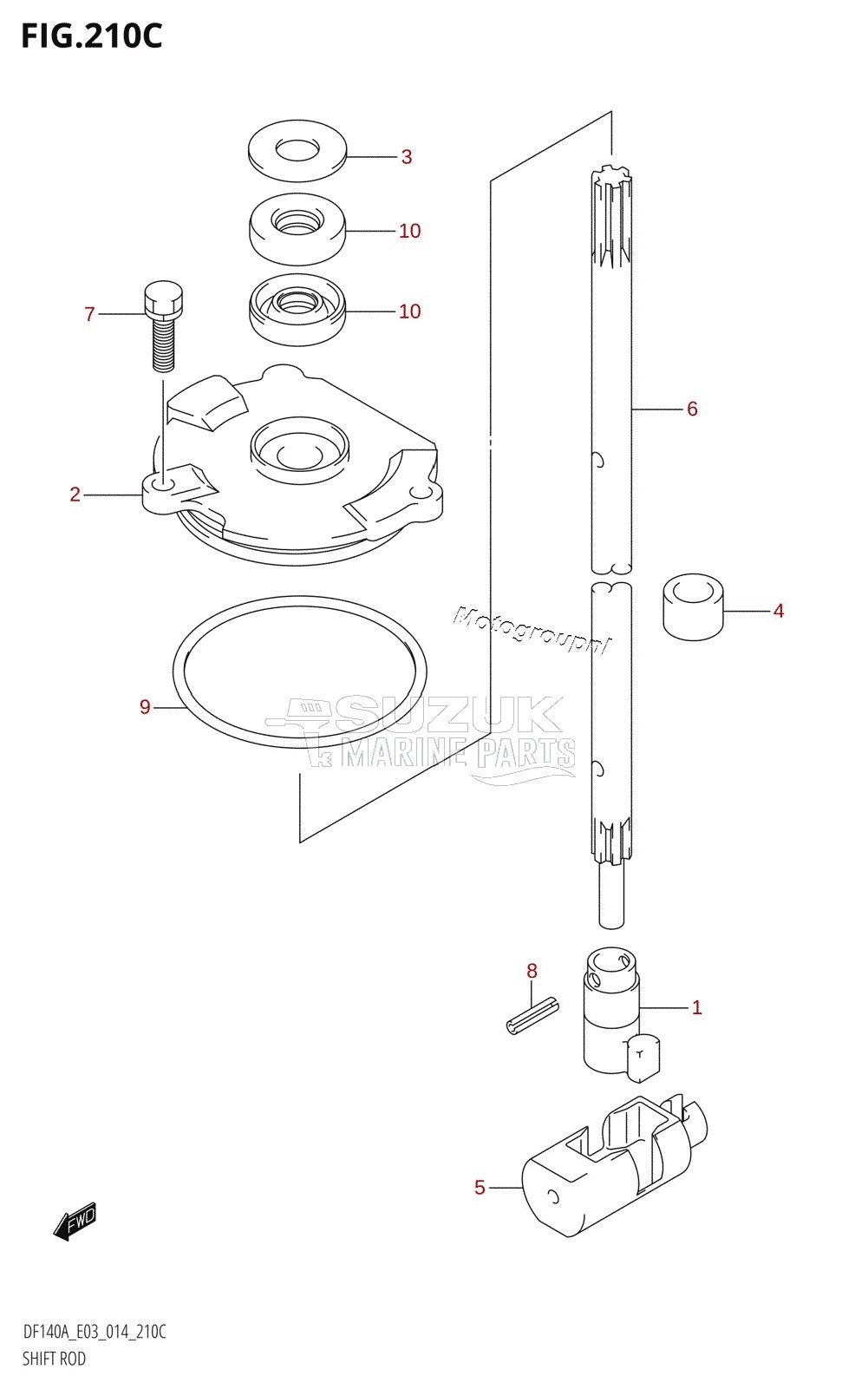 SHIFT ROD (DF115AZ:E03)