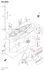 DF250 From 25003F-310001 (E01 E40)  2013 drawing GEAR CASE (DF200Z:E40)