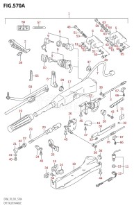 DF70 From 07001F-421001 (E01 E40)  2004 drawing OPT:TILLER HANDLE