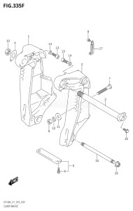 10003F-810001 (2018) 100hp E11-Gen. Export 2 (DF100AT) DF100A drawing CLAMP BRACKET (DF140AT:E40,DF140AZ:E40)