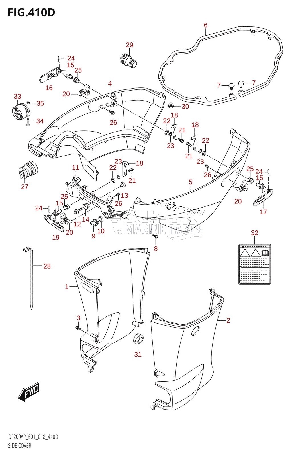 SIDE COVER (DF200AP:E40)