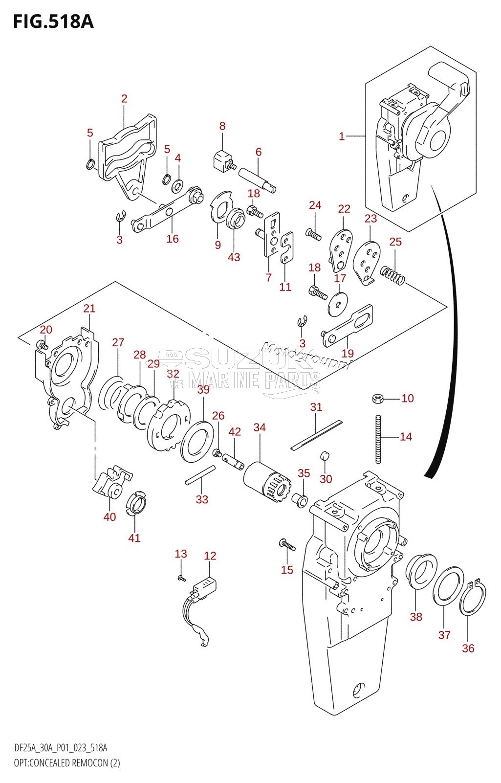 OPT:CONCEALED REMOCON (2) (DF25AR,DF25AT,(DF25ATH,DF30ATH):(022,023),DF30AR,DF30AT)