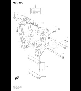 10004F-140001 (2021) 100hp E01 E40-Gen. Export 1 - Costa Rica (DF100BT  DF100BT   DF100BT) DF100B drawing CLAMP BRACKET (DF90AWQH)