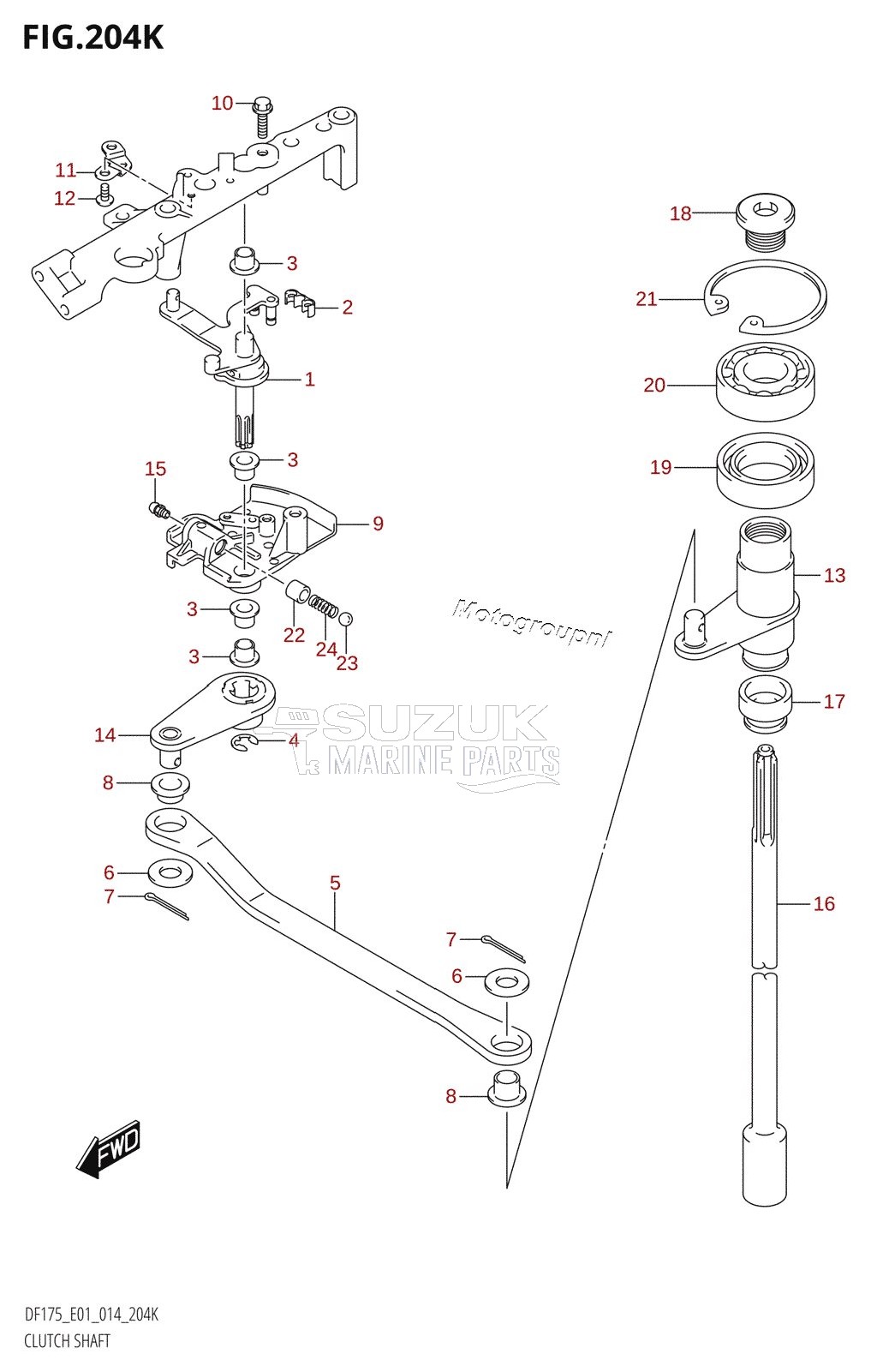 CLUTCH SHAFT (DF175T:E40)