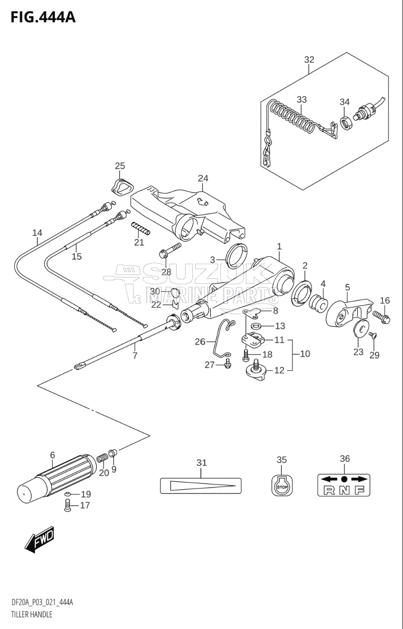 TILLER HANDLE (DF9.9B,DF9.9BTH,DF15A,DF15ATH,DF20A,DF20ATH)