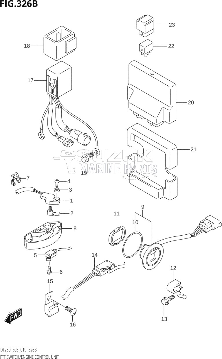 PTT SWITCH / ENGINE CONTROL UNIT (DF250T,DF250Z)