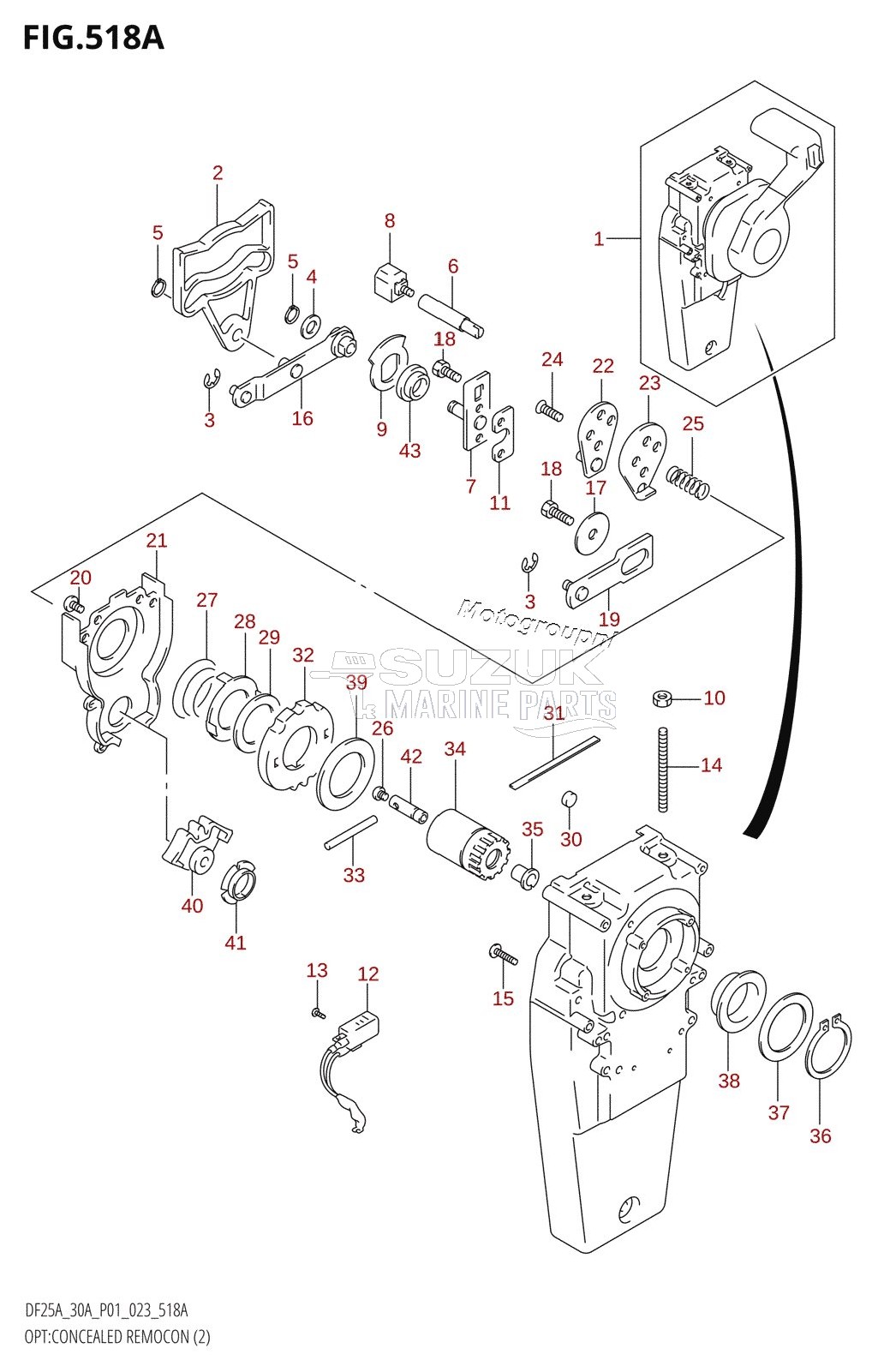 OPT:CONCEALED REMOCON (2) (DF25AR,DF25AT,(DF25ATH,DF30ATH):(022,023),DF30AR,DF30AT)