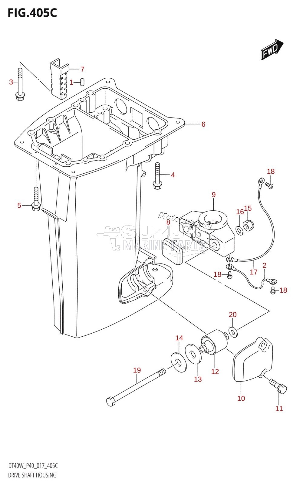 DRIVE SHAFT HOUSING (DT40WR:P40)