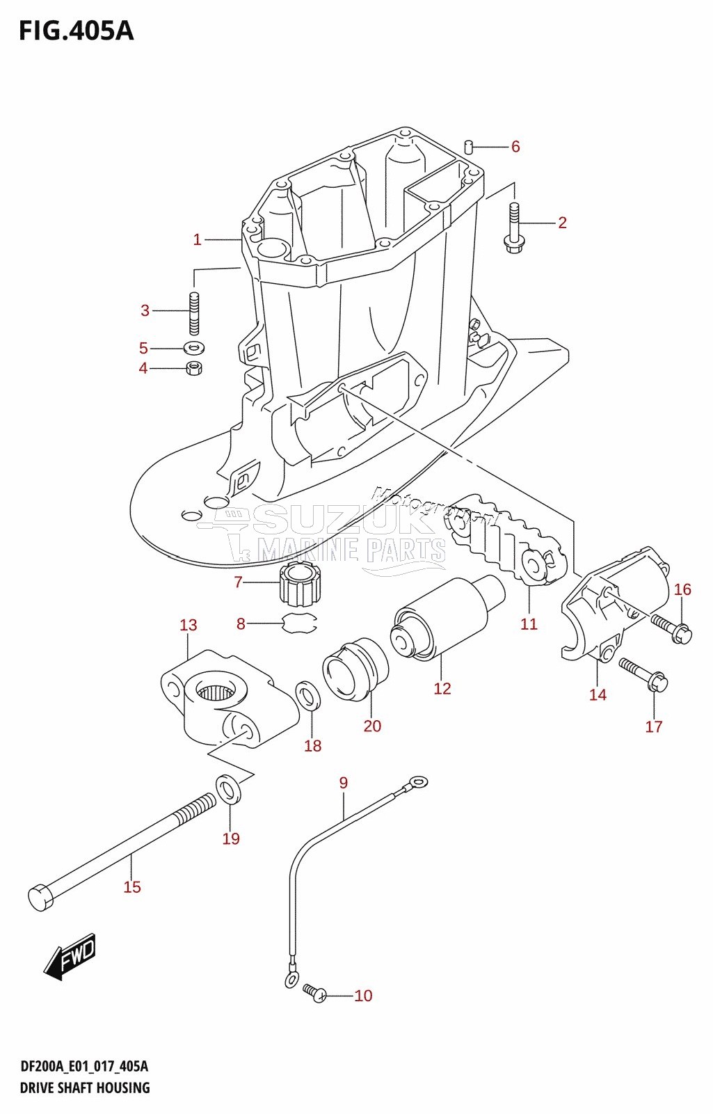 DRIVE SHAFT HOUSING (DF200AT:E01)