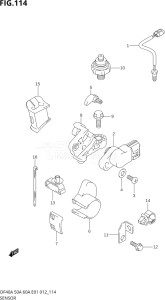 04004F-210001 (2012) 40hp E34-Italy (DF40AST) DF40A drawing SENSOR (DF40AST E34)