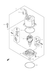 Outboard DF 250AP drawing PTT Motor