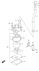 Outboard DF 200A drawing Water Pump