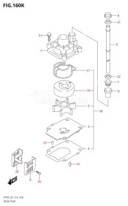 08002F-610001 (2016) 80hp E01 E40-Gen. Export 1 - Costa Rica (DF80A) DF80A drawing WATER PUMP (DF90ATH:E40)