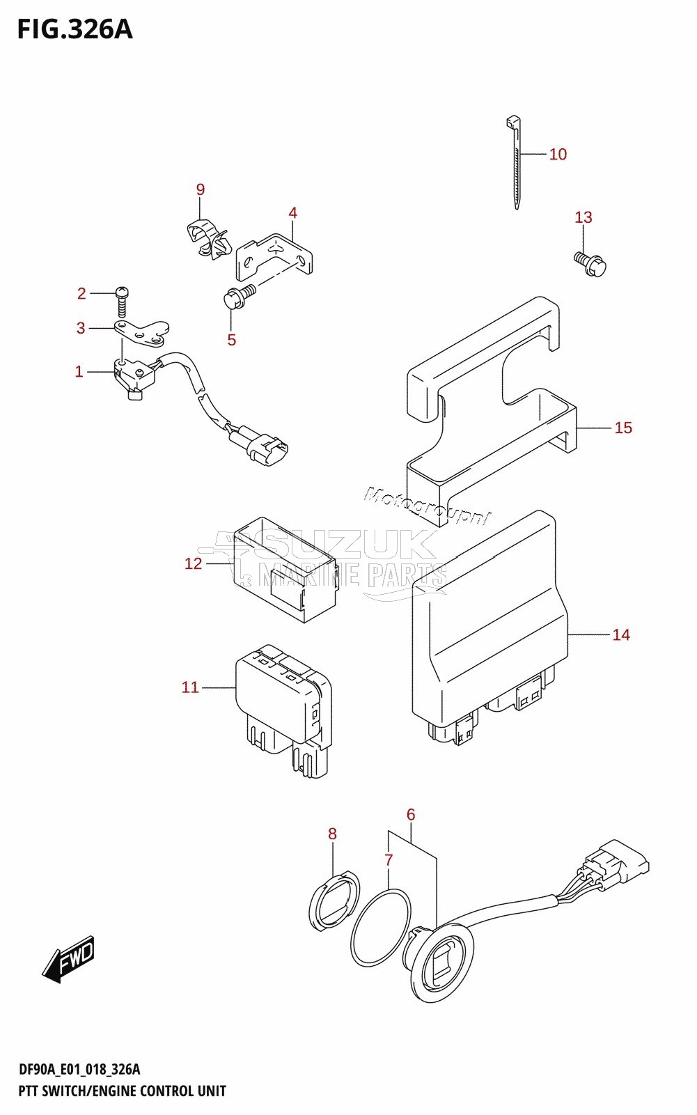 PTT SWITCH /​ ENGINE CONTROL UNIT (DF70A:E01,DF70ATH:E01)