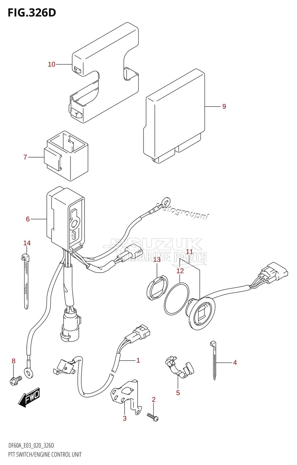 PTT SWITCH /​ ENGINE CONTROL UNIT (DF50AVT)