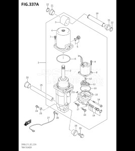 07003F-340001 (2023) 70hp E11 E40-Gen. Export 1-and 2 (DF70A  DF70AT  DF70ATH) DF70A drawing TRIM CYLINDER (020,021)