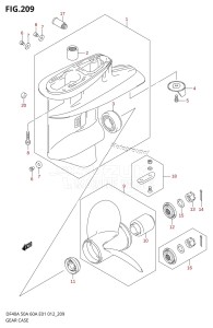 DF40A From 04004F-210001 (E34-Italy)  2012 drawing GEAR CASE (DF40AQH E01)