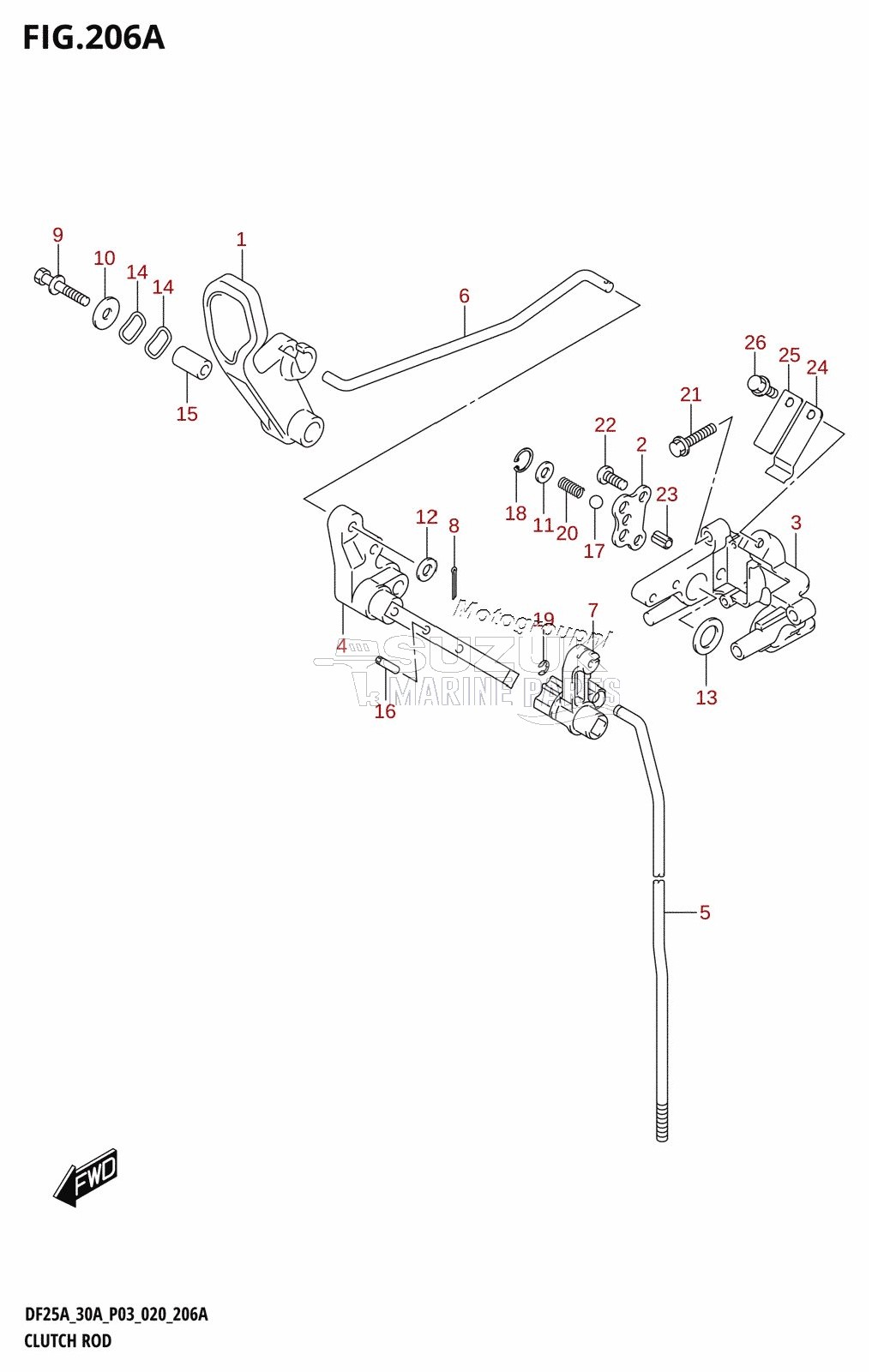 CLUTCH ROD (DF25A,DF25ATH,DF30ATH)