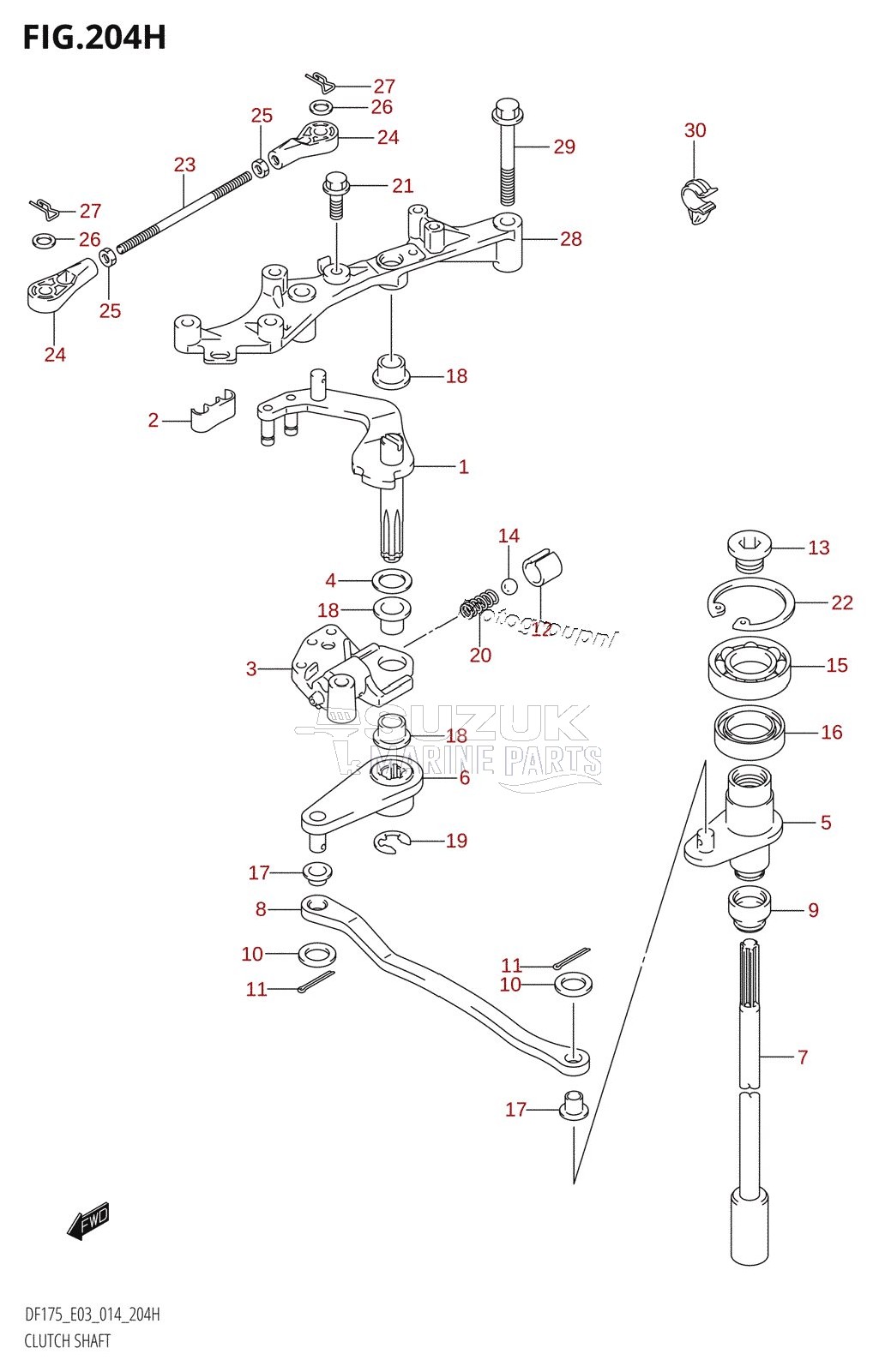 CLUTCH SHAFT (DF175ZG:E03)