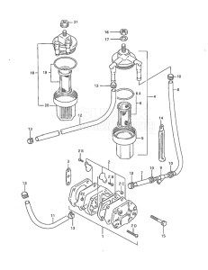 Outboard DT 40 drawing Fuel Pump (1995 to 1998)