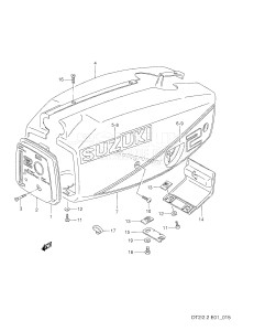 DT2.2 From 00221-651001 ()  1996 drawing ENGINE COVER (DT2,MODEL:87,88)